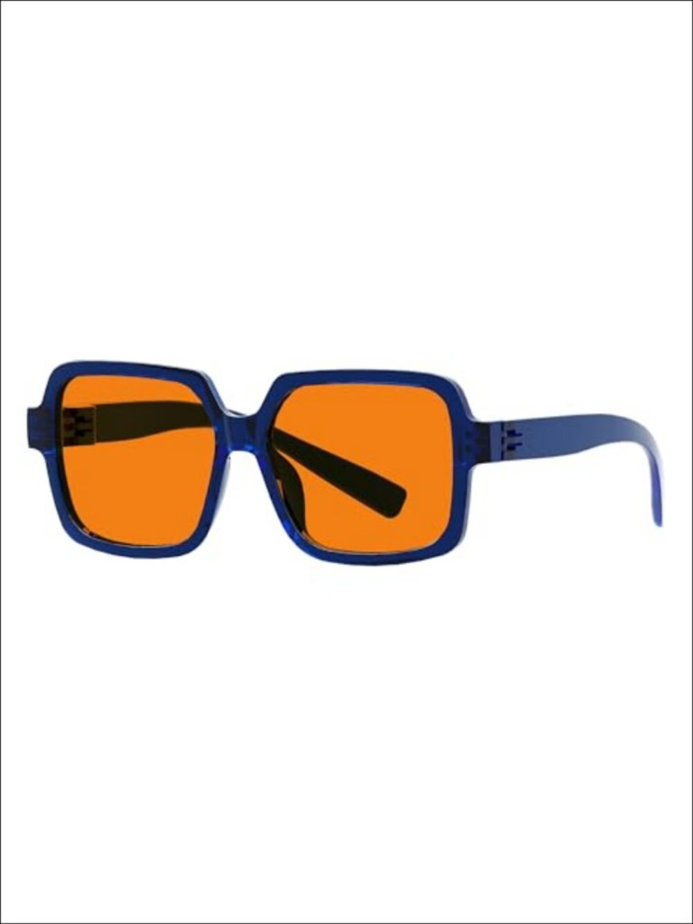 Amber Tinted Blue Light Blocking Glasses Screwless Oversized Computer Eyewear